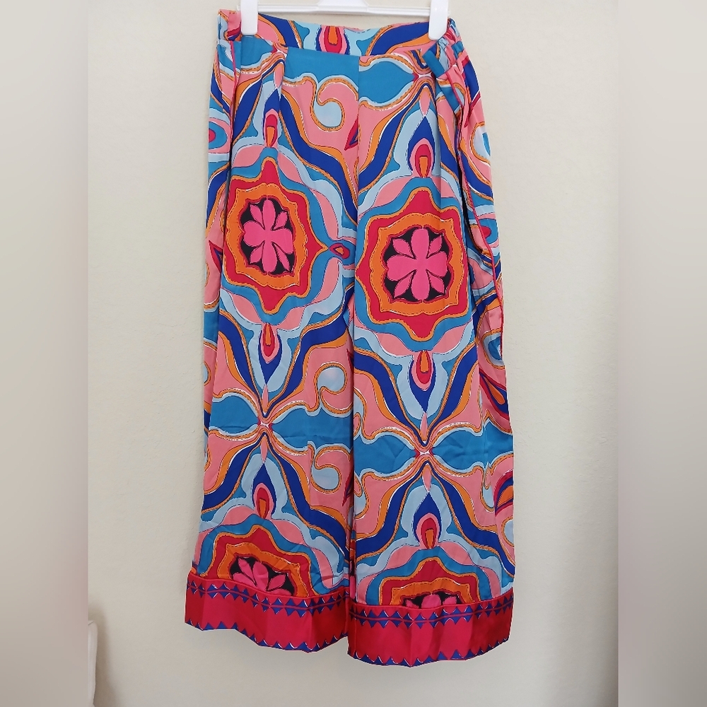 Sugarlips Cropped Wide Leg Printed Pants 3X NWT